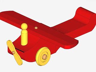<em>木头</em>玩具飞机SU模型下载_sketchup草图大师SKP模型