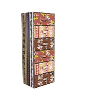 休闲拼布风格梳妆台SU模型下载_sketchup草图大师SKP模型