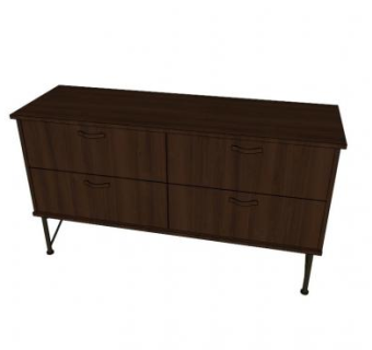 宜家棕色五斗橱SU模型下载_sketchup草图大师SKP模型