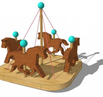 玩具旋转木马SU模型下载_sketchup草图大师SKP模型