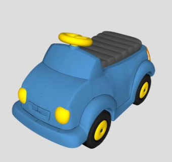 儿童玩具蓝色汽车SU模型下载_sketchup草图大师SKP模型