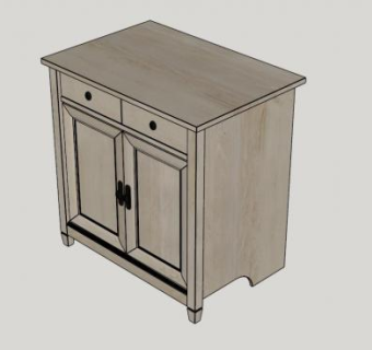 优雅时尚抽屉柜SU模型下载_sketchup草图大师SKP模型