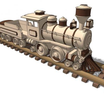玩具木制火车SU模型下载_sketchup草图大师SKP模型