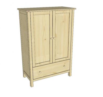 黄色现代五斗橱SU模型下载_sketchup草图大师SKP模型