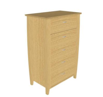 带5个抽屉的传统小型梳妆台SU模型下载_sketchup草图大师SKP模型