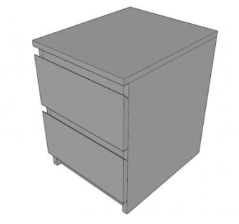 灰色抽屉柜SU模型下载_sketchup草图大师SKP模型