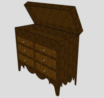 复古五斗橱SU模型下载_sketchup草图大师SKP模型