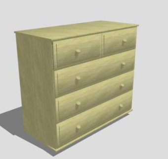 绿色五斗橱SU模型下载_sketchup草图大师SKP模型