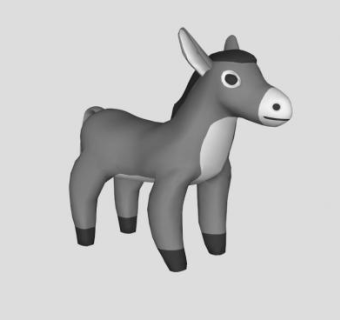 长毛绒毛驴玩具SU模型下载_sketchup草图大师SKP模型