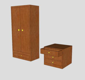 橱柜和抽屉柜SU模型下载_sketchup草图大师SKP模型