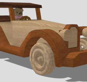 玩具实木车SU模型下载_sketchup草图大师SKP模型