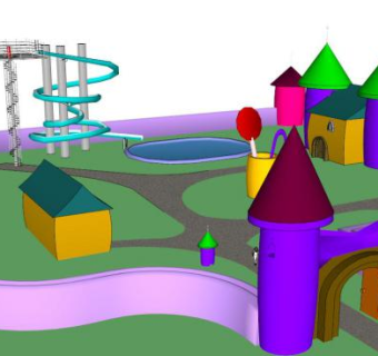 儿童玩具城堡SU模型下载_sketchup草图大师SKP模型