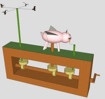 儿童玩具会飞的猪SU模型下载_sketchup草图大师SKP模型