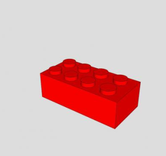 红色玩具积木SU模型下载_sketchup草图大师SKP模型