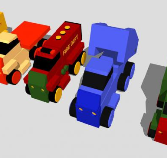 儿童玩具卡车SU模型下载_sketchup草图大师SKP模型