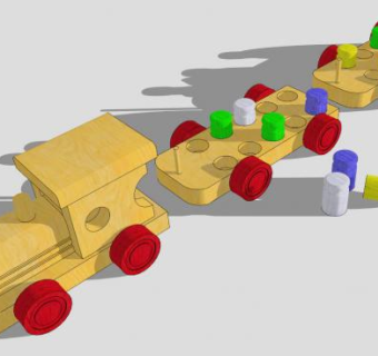儿童玩具火车SU模型下载_sketchup草图大师SKP模型