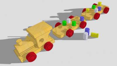 儿童玩具火车SU模型下载_sketchup草图大师SKP模型