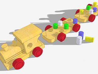 儿童玩具火车SU模型下载_sketchup草图大师SKP模型