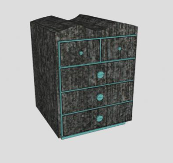 独特的高脚柜梳妆台SU模型下载_sketchup草图大师SKP模型