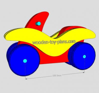 玩具车木制汽车SU模型下载_sketchup草图大师SKP模型