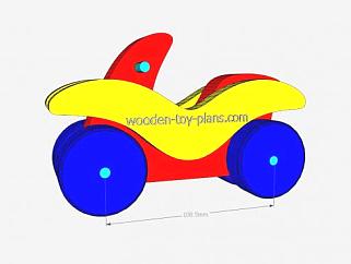玩具车木制汽车SU模型下载_sketchup草图大师SKP模型