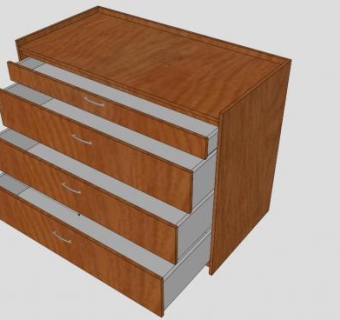 婴儿抽屉柜SU模型下载_sketchup草图大师SKP模型