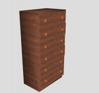 6个抽屉木制梳妆台SU模型下载_sketchup草图大师SKP模型