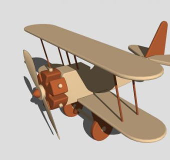 玩具实木飞机SU模型下载_sketchup草图大师SKP模型