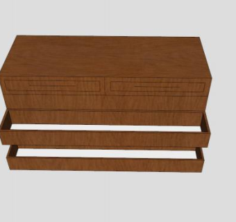 现代棕色五斗橱SU模型下载_sketchup草图大师SKP模型