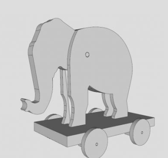 大象拉玩具SU模型下载_sketchup草图大师SKP模型