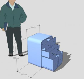 现代抽屉五斗橱SU模型下载_sketchup草图大师SKP模型