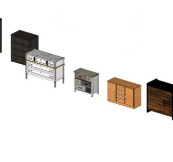 五斗橱合集SU模型下载_sketchup草图大师SKP模型