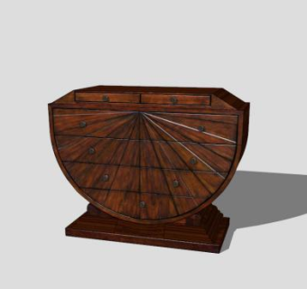 艺术装饰抽屉柜SU模型下载_sketchup草图大师SKP模型