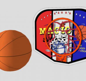 NBA玩具篮球SU模型下载_sketchup草图大师SKP模型
