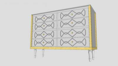 高档欧式抽屉柜SU模型下载_sketchup草图大师SKP模型