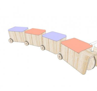 玩具木质火车SU模型下载_sketchup草图大师SKP模型