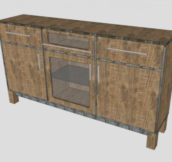 复古风格抽屉柜SU模型下载_sketchup草图大师SKP模型