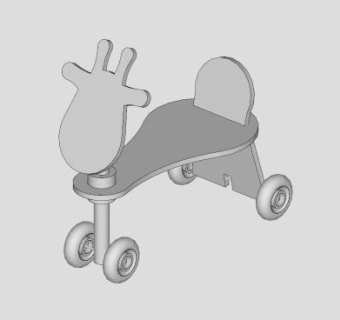 现代白色玩具车SU模型下载_sketchup草图大师SKP模型