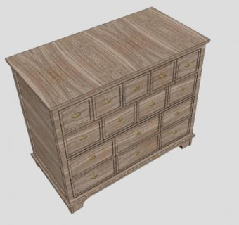 10个抽屉柜子SU模型下载_sketchup草图大师SKP模型