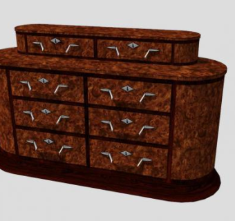 红木现代抽屉柜SU模型下载_sketchup草图大师SKP模型