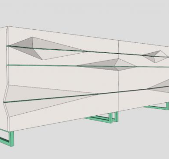 现代高档五斗橱SU模型下载_sketchup草图大师SKP模型
