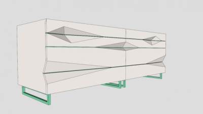 现代高档五斗橱SU模型下载_sketchup草图大师SKP模型