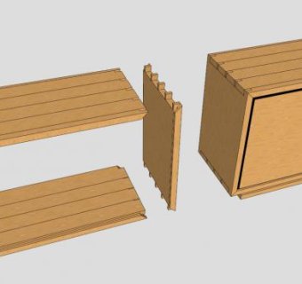 棕色木质五斗橱SU模型下载_sketchup草图大师SKP模型