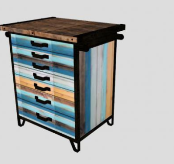 回收木柜抽屉SU模型下载_sketchup草图大师SKP模型