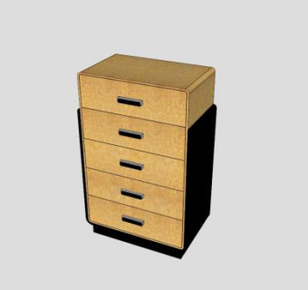 梧桐单板抽屉柜SU模型下载_sketchup草图大师SKP模型