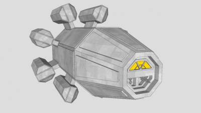 软木富通飞船SU模型下载_sketchup草图大师SKP模型