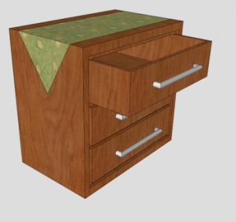 实木五斗橱SU模型下载_sketchup草图大师SKP模型