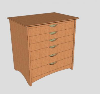 黄色 时尚五斗橱SU模型下载_sketchup草图大师SKP模型