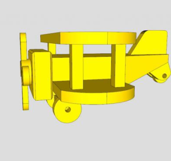 黄色迷你玩具飞机SU模型下载_sketchup草图大师SKP模型