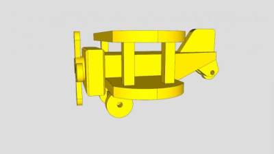 黄色迷你玩具飞机SU模型下载_sketchup草图大师SKP模型